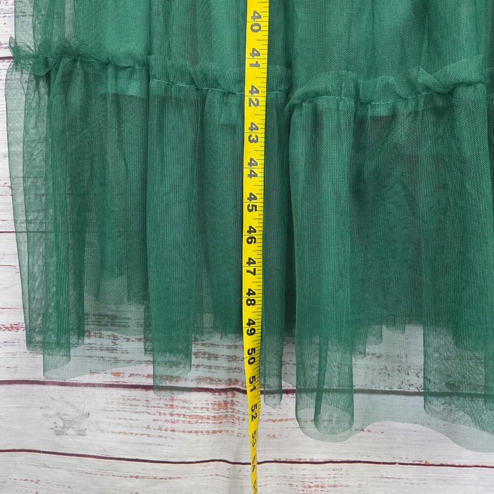 Pretty Garden Emerald Green MIdi Dress 2XL Tier Chiffon Whimsigoth Forest Fairy - Picture 14 of 16